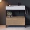 Modern  Console Vanity, Marble Style Sink, 35